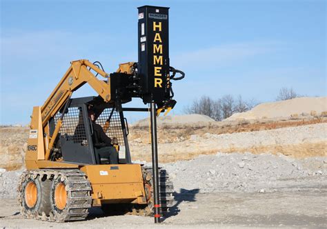 skid steer with post driver|skid steer post driver for sale.